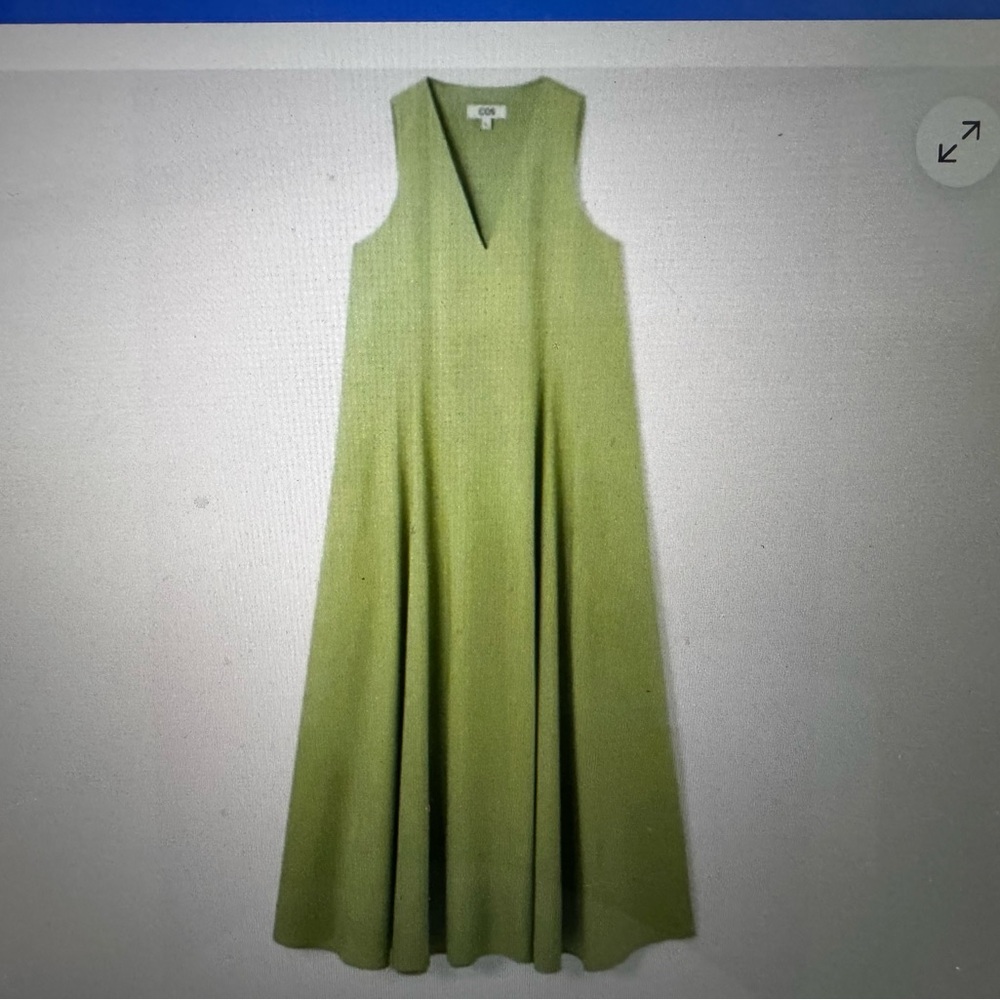 COS V-Neck Green Maxi Dress